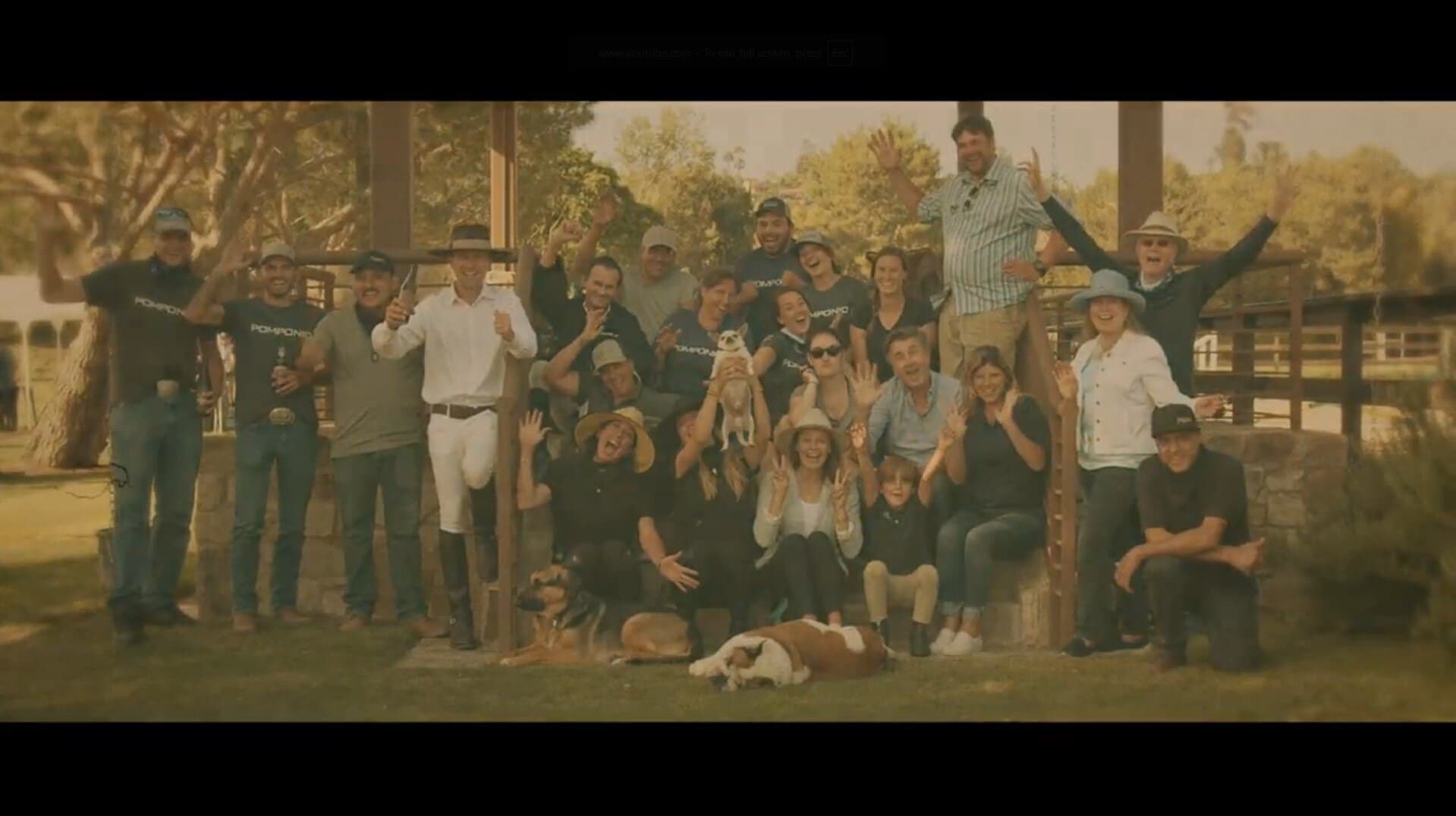 Group photo of the Pomponio Ranch family and crew